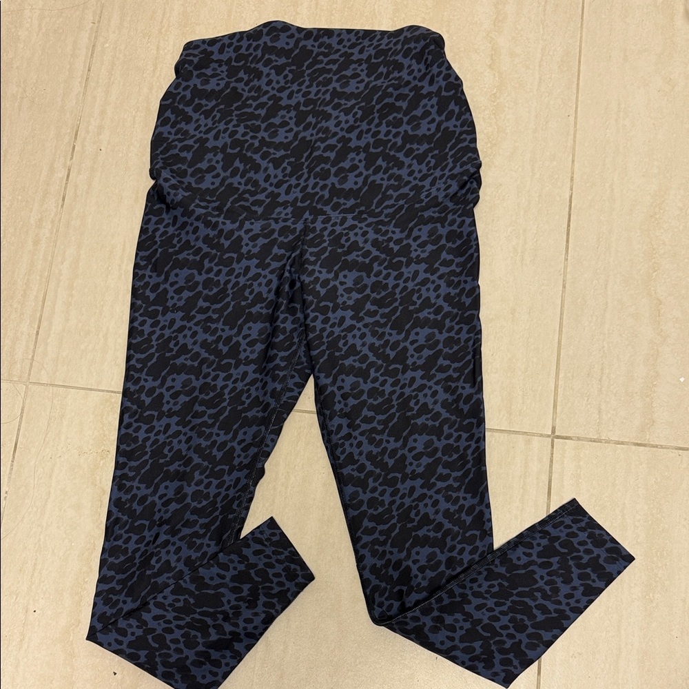 ASOS Maternity Blue and Black Leopard Print Leggings